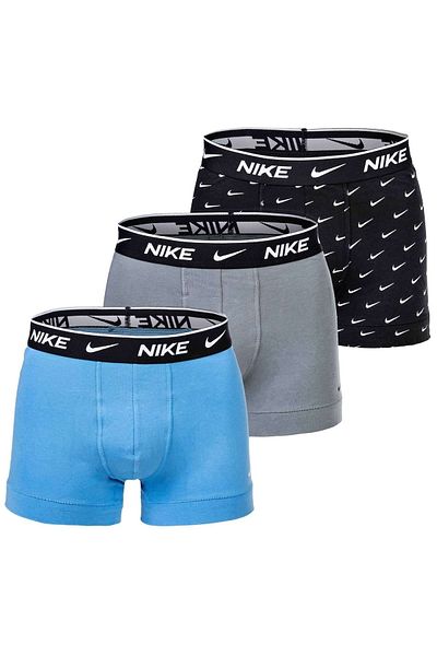 Nike Herren Boxershorts, 3er Pack - Trunks, Logobund, Cotton Stretch