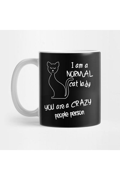 Pixxa Normal Black Cat Lady Mug Cup