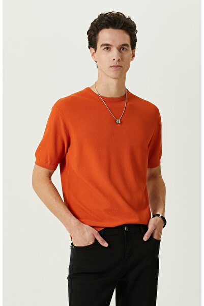 Network Turuncu Kısa Kollu Triko Kazak