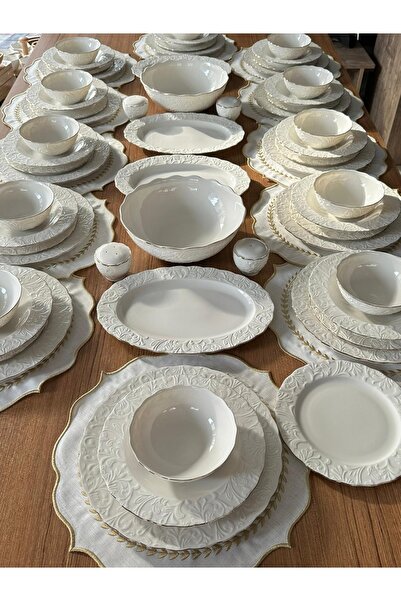 MD MİMOZA DEKOR Yemek Takımı 58 Parça 12 Kişilik Rose