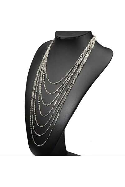 İPAR AKSESUAR Silver Çoklu Şık Zincir Kolye