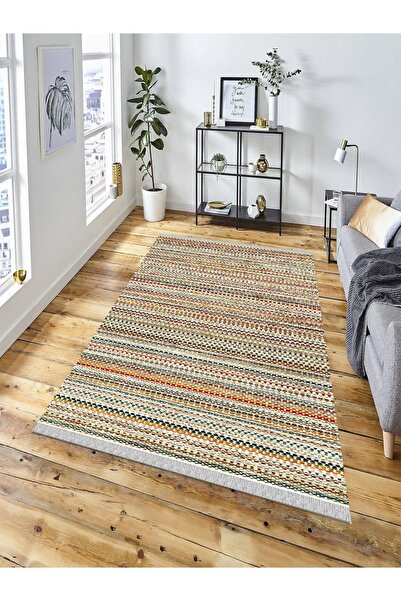 Dekoratif Kaymaz Taban Yıkanabilir Modern Halı-6074