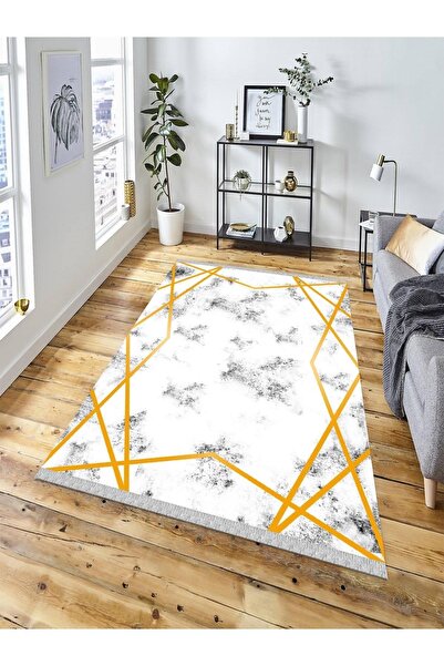 Dekoratif Kaymaz Taban Yıkanabilir Modern Halı-5033