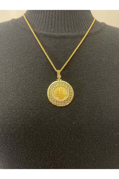 Üresinler Kuyumculuk 8 Ayar Altın Kazaziye Tuğralı Kolye Seti