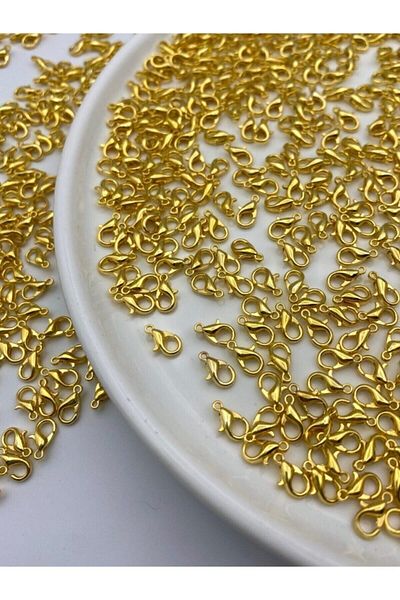 Hobimos 10 Pieces Gold Color Metal 501 Parrot Lock (10x6mm), Pear- Lobster Clip, Jewelry Clip