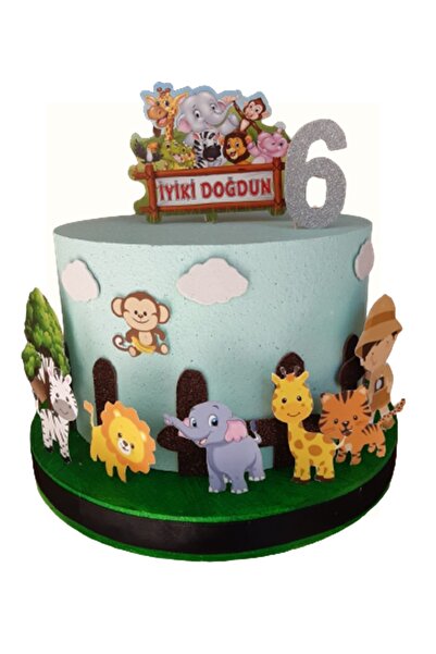 bizdenpastacılık Maket Pasta Safari Tasarımlı Özelleştirilebilir Pasta