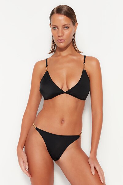 Trendyol Collection Parte de jos de bikini cu picior normal și accesoriu cu l...
