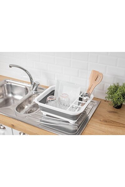 MİMOZA PARK Katlanabilir Bulaşıklık – Tezgah Üstü Kaşıklık Bölmeli Tabaklık K...