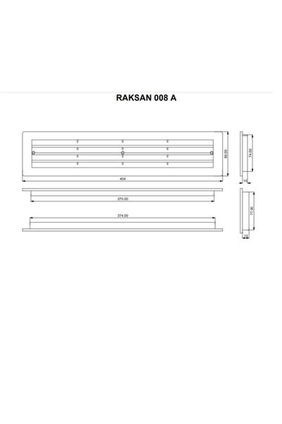 AFS Raksan 008b Kapı Altı Menfez Beyaz 8x30 Çift Transfer Menfezi Alüminyum Sinek Telli