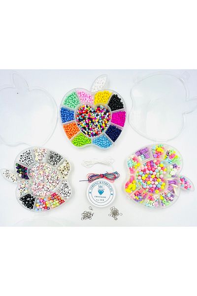yiğit aksesuar 44 Pieces Sand Beads Letter Beads and Figure Beads Jewelry Making and Hobby Supplies