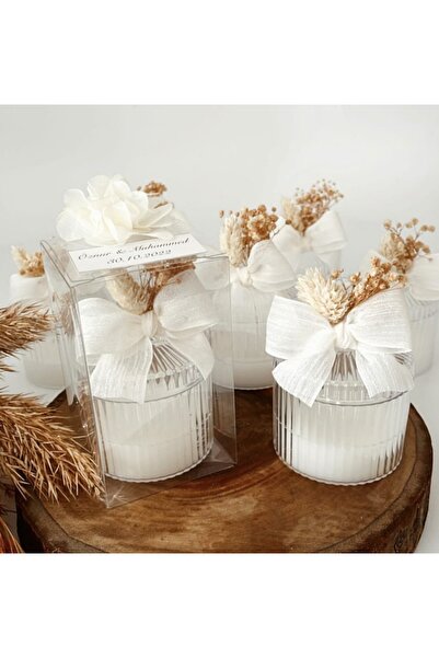 Çemrek Süs Parti Söz Nişan Hediyelik Mika Mumluk Kutulu Nikah Şekeri 25 Adet