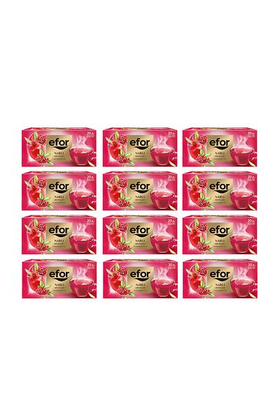 EFOR ÇAY Efor Pomegranate Cups - 20 x 12 Herbal and Fruit Tea Bags