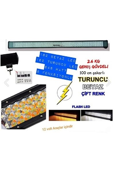 Redno Off Road Tavan Led Bar 100 Cm 648 Watt Beyaz-turuncu 8 Fonksiyonlu Altt...