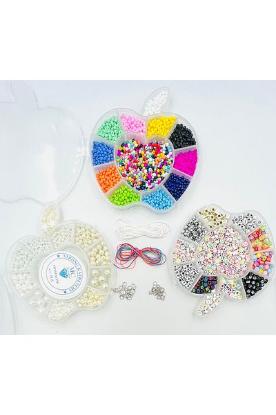 yiğit aksesuar Pearl Bead Sand Bead And Letter Bead Jewelry Making Hobby Set