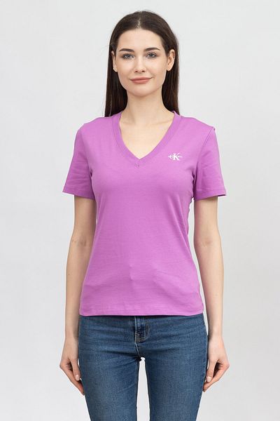 Calvin Klein Tricou cu decolteu în V pentru femei Micro Monologo Slimj20j 220303