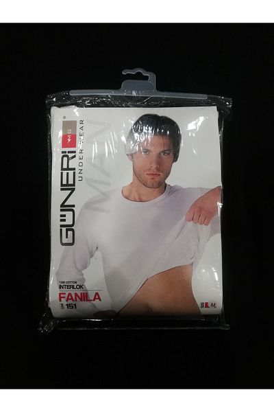 güneri Men's Long Sleeve Interlock 100% Cotton Underwear