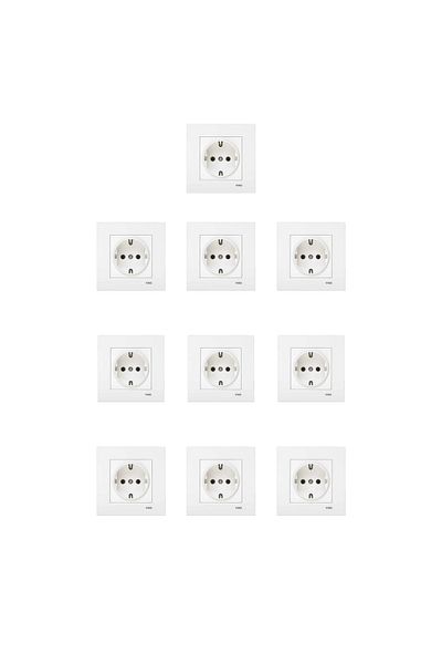 VİRALİGHTİNG Viko Karre White 10 Pieces Grounded Socket