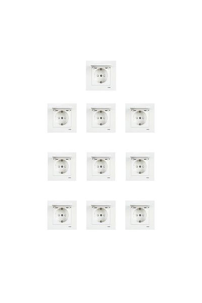 VİRALİGHTİNG Viko Karre White 10 Pieces Child Proof Socket with Cover