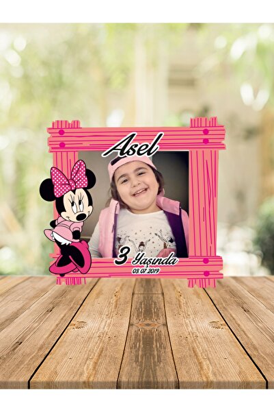 Melek Atölye - Bebek Çocuk Doğum Günü Resimli Ahşap Magnet Minnie Mouse 12 Li...