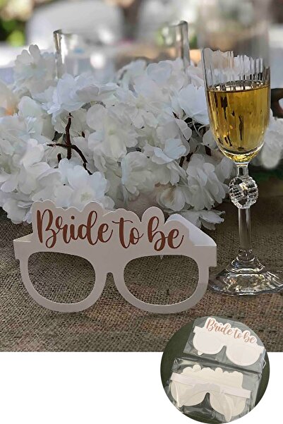 Parti dolabı 8 Adet Bride To Be Konsepti Gözlük Beyaz Rose Gold "bride To Be" Bekarlığa Veda Nedime Partisi