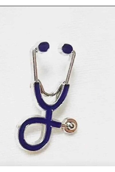 ESJ Steteskop Sağlıkçı Unisex Broş Mavi Ebat: 1,5*3 Cm