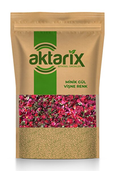 aktarix 25 Gr Minik Gül Ve Yapraklı Vişne Renk Tomurcuk Gül Kurusu
