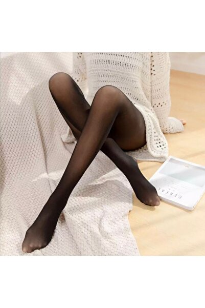 F&W FİT WOMEN Плюшен дамски черен термо чорапогащник от полар