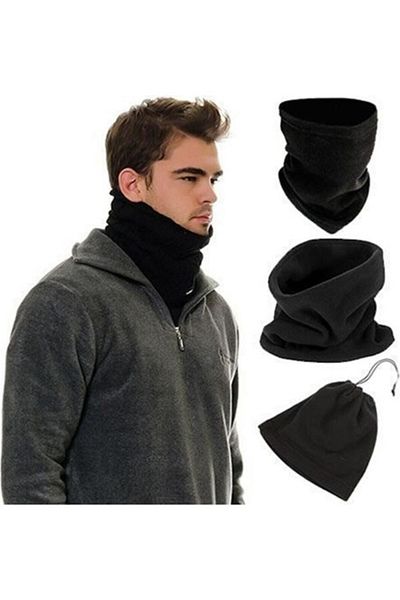 MELİH BİJUTERİ Black Beanie Neck Collar Bonie Fleece