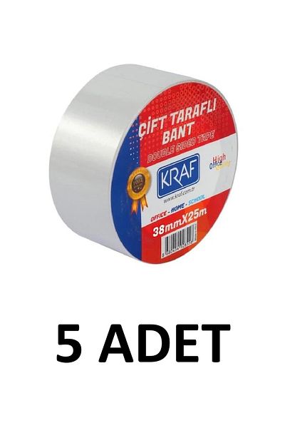 KRAF 5 Τεμάχια 38 Μm X 25 Μέτρα Ταινία Διπλής Όψης