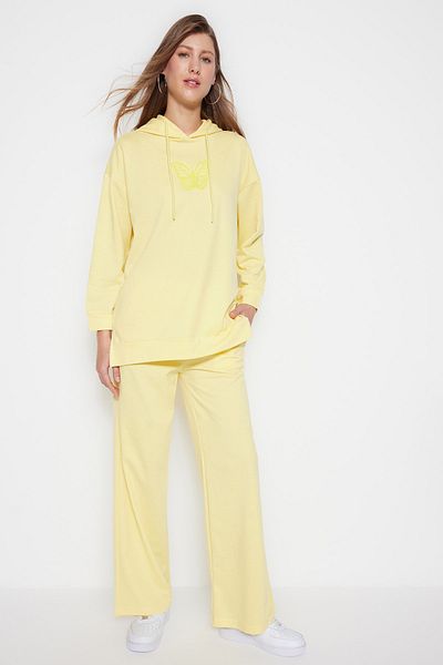 Trendyol Modest Sweatsuit-Set - Gelb - Regular Fit
