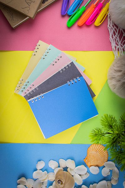 shopifav Σημειωματάρια με έγχρωμο κάλυμμα - Σετ σημειωματάριων 5 τσέπης χωρίς γραμμή έγχρωμα σημειωματάρια - Μικρά σημειωματάρια A6