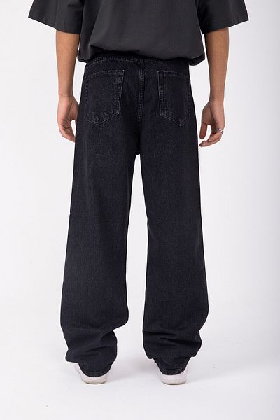 Gofeel Φαρδύ Oversize Basic ίσιο ανθρακί χρωματιστό τζιν Χαλαρό παντελόνι Unisex με χαλαρό κόψιμο