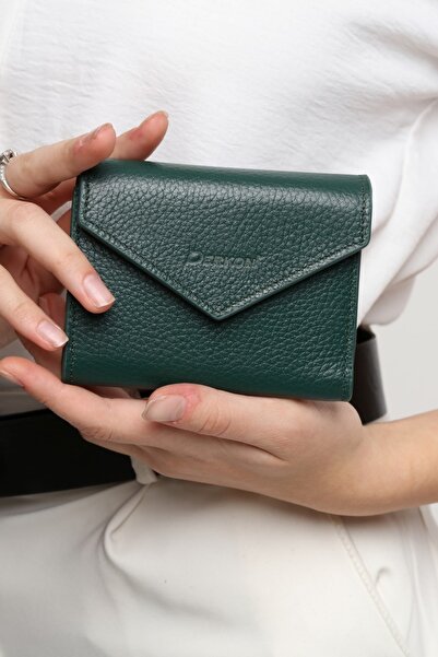 DERKON Genuine Leather Zoe Small Green Women's Wallet