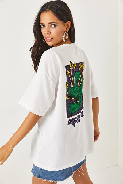 Olalook Skull White Front Back Printed 2 thread Unisex Oversize T-Shirt TSH-19000696