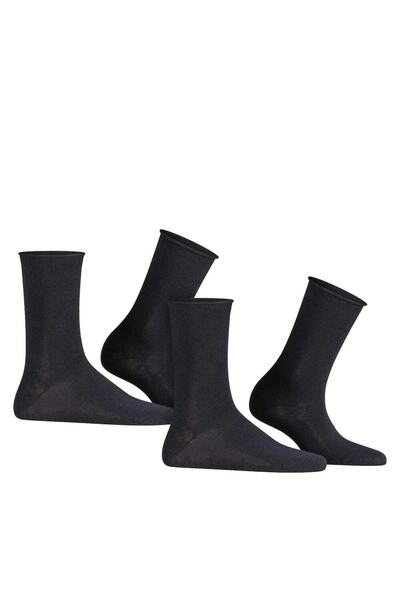 FALKE Damen Socken, 2er Pack - Happy, Kurzsocken, Rollbündchen