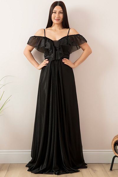 PULLIMM 13361 Strappy Glittered Evening Dress