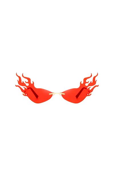 Toz Vintage Red Frameless Flame Vintage & Retro Sunglasses