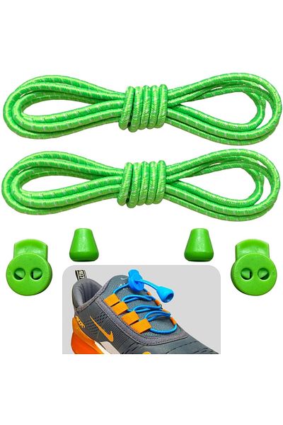 ipekbazaar Pistachio Green Smart Laces, Practical Elastic Shoelaces, Sports, Children, Classic and Boot Laces