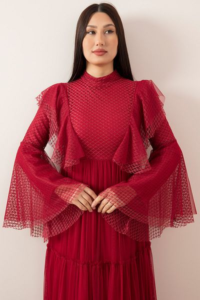 PULLIMM Rochie de seară Hijab cu mâneci 13047