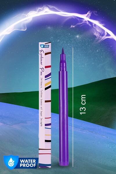 xolo Mor Ultra Ince Uçlu Likit Kalem Eyeliner Sürülebilir Makyaj Göz Su Geçirmez