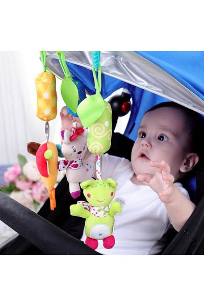 BSE Baby Rattle Plush Yellow Elephant Stroller Crib Bed Baby Stroller Compatible