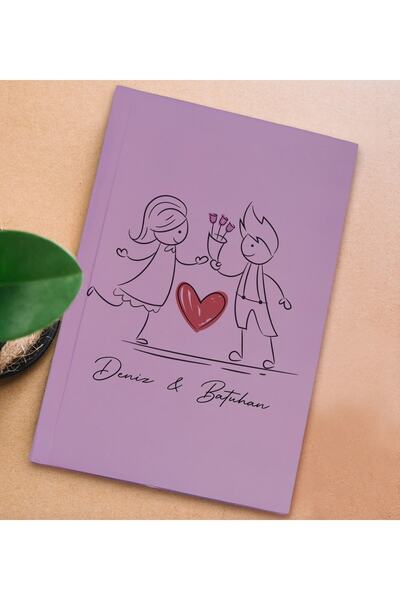 Bk Gift Kişiye Özel Sevgili Isimli Sert Kapaklı Lila Lastikli Defter , Arkada...