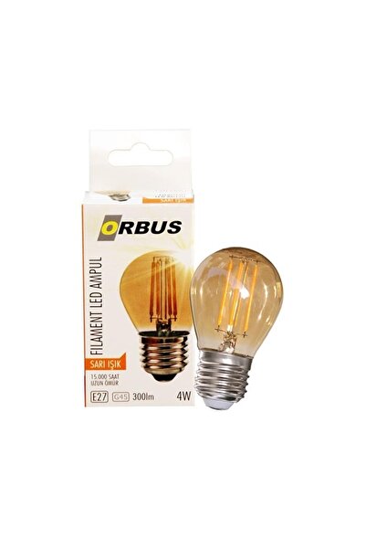 ORBUS Ga45 4w Filament Bulb Mini Top Amber E27 300lm Ampul - 2200k Sarı Işık