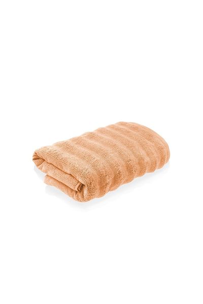 The Mia White-Grey-Beige-Terracotta Colored 95% Fine Cotton Bath Towel - 140X70 cm
