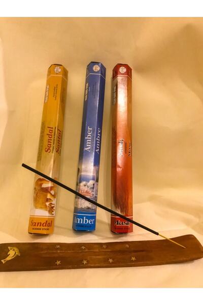 Flute Tütsü Mix 3 Kutu Misk, Amber, Sandal 60 Adet Tütsü Çubuğu Ve Tütsü Kayığı