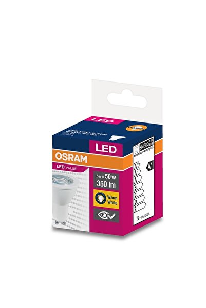Osram Value 5w,350lm,gu10,27k,ndım Spot Ampul - Sarı Işık