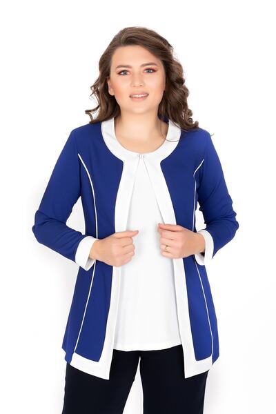 OLEA XXL Büyük Beden Abiye Takım 1702 Mavi