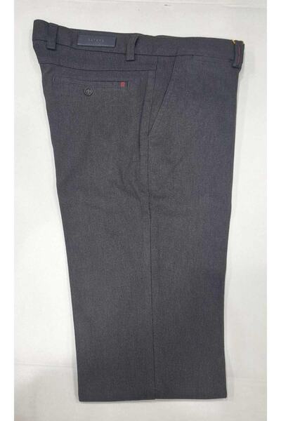 RATEKS Casual Spor Pamuklu Yan Cepli Dokuma Desenli Gri Erkek Pantalonu