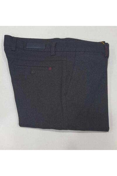 RATEKS Casual Spor Pamuklu Yan Cepli Dokuma Desenli Gri Erkek Pantalonu