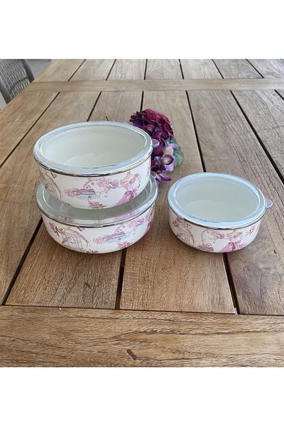 Ezem Zs108 Enamel Ballerina 3-Piece Storage Container